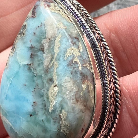 Natural Larimar Stone Jewelry Crystal Pendant - Picture 8 of 9